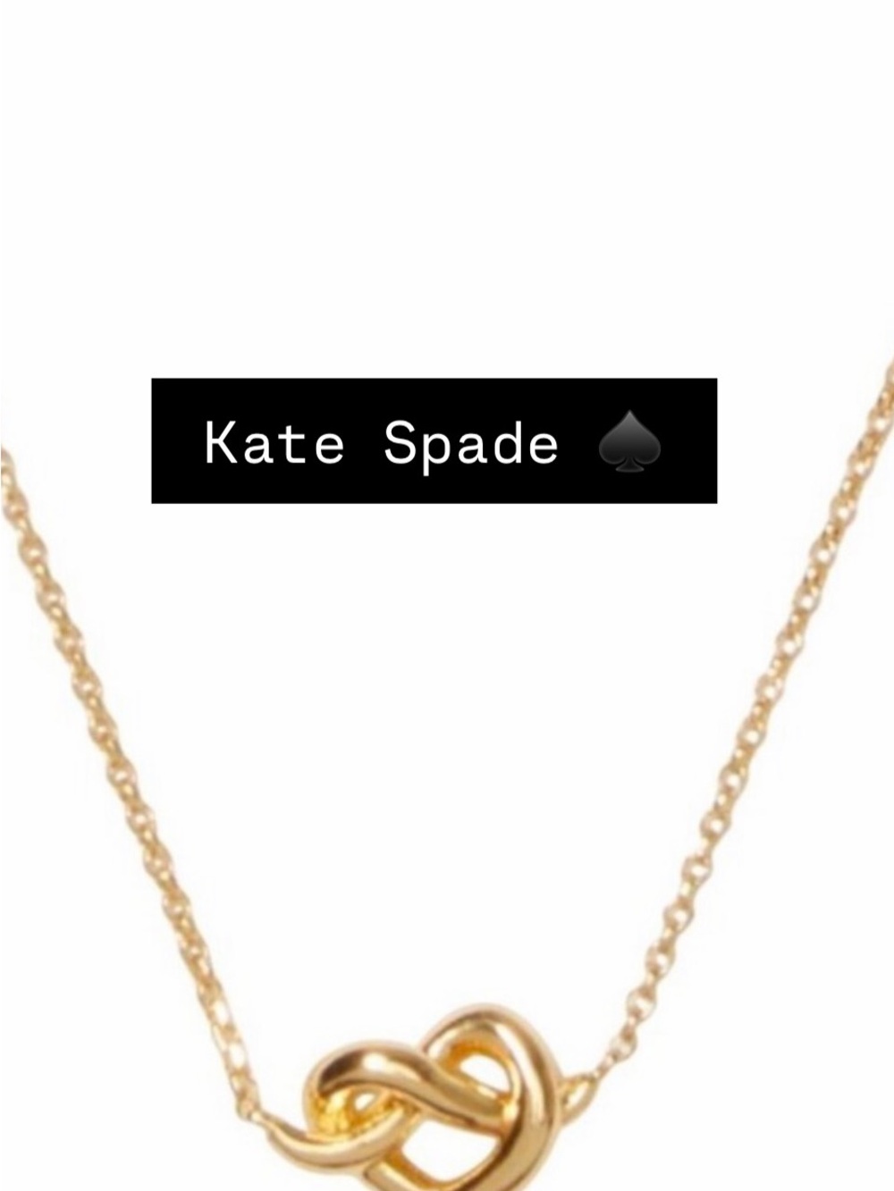 Kate Spade Gold Loves me Knot Pendant Necklace NWT